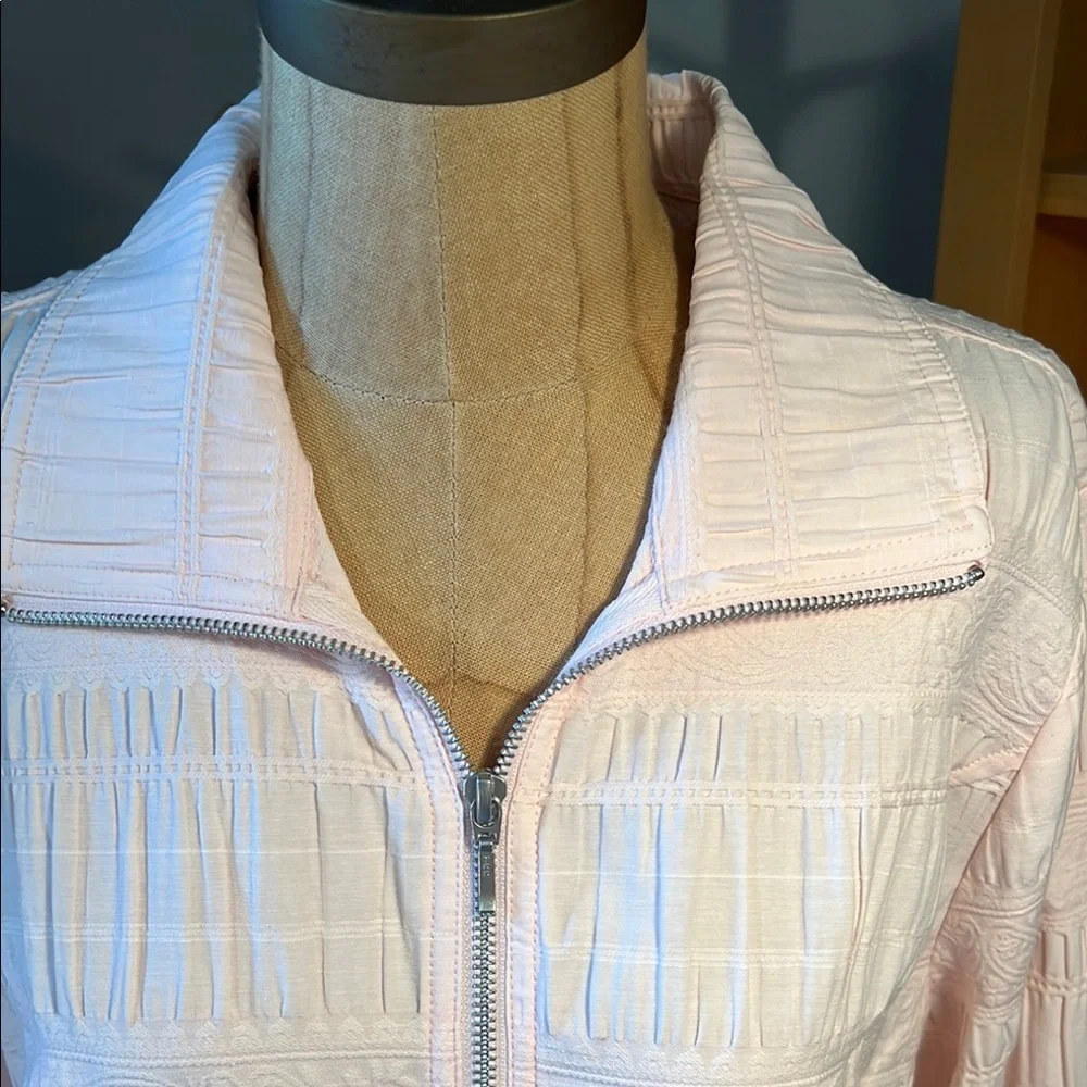 Christopher & Banks Pink Utility Jacket with Collared Neckline